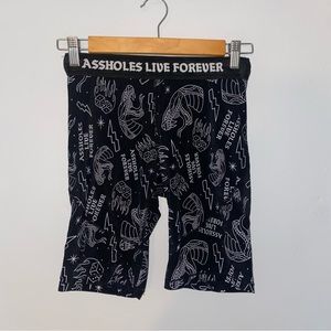 Assholes Live Forever tattoo flash bike shorts